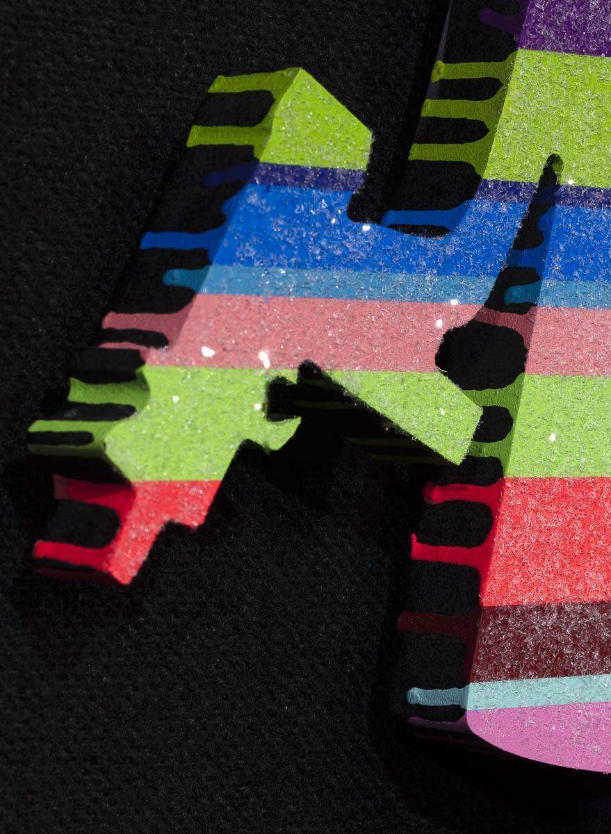 Angel Cake with Guns (Diamond Dust) - Original Wall Sculpture - SOLD by artist Lhouette - Wyecliffe Galleries