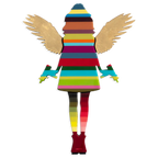 Angel Cake Miniature - Chrome Wings - Original - SOLD by artist Lhouette - Wyecliffe Galleries