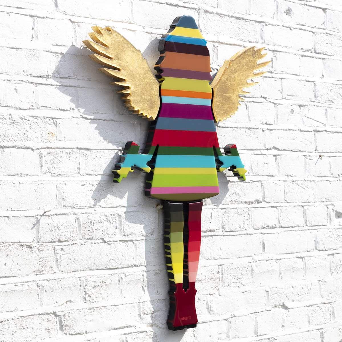 Angel Cake Miniature - Chrome Wings - Original - SOLD by artist Lhouette - Wyecliffe Galleries