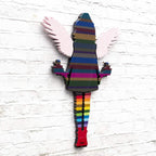 Angel Cake Miniature - Floral Striped - Original - SOLD by artist Lhouette - Wyecliffe Galleries