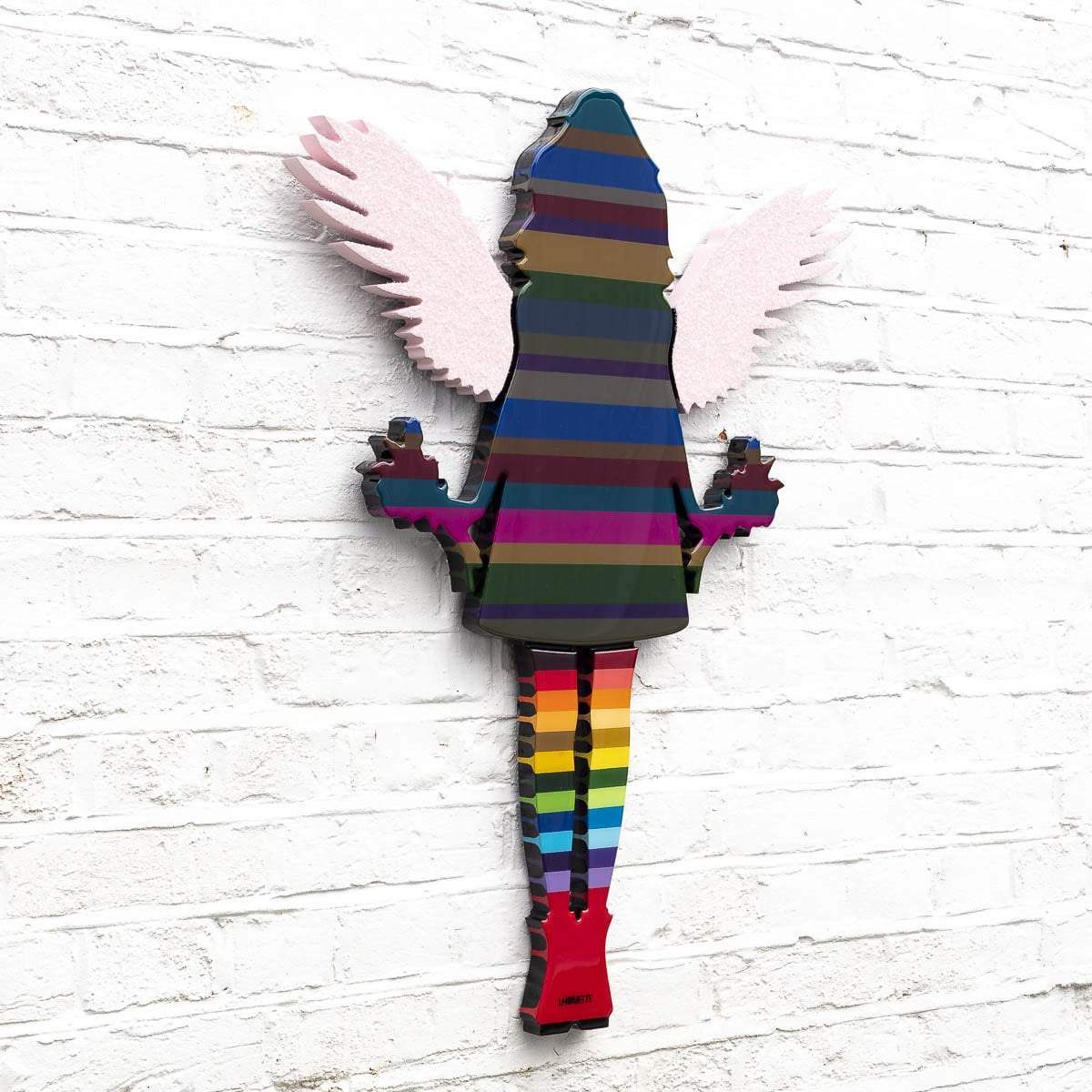 Angel Cake Miniature - Floral Striped - Original - SOLD by artist Lhouette - Wyecliffe Galleries