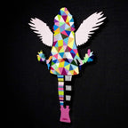 Angel Cake Miniature - Geometric with flowers - Original Wall Sculpture - SOLD by artist Lhouette - Wyecliffe Galleries