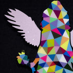 Angel Cake Miniature - Geometric with flowers - Original Wall Sculpture - SOLD by artist Lhouette - Wyecliffe Galleries