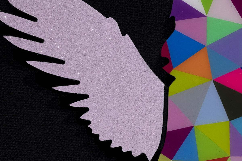 Angel Cake Miniature - Geometric with flowers - Original Wall Sculpture - SOLD by artist Lhouette - Wyecliffe Galleries