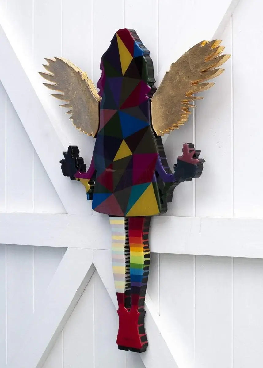 Angel Cake Miniature Gold - Original Wall Sculpture - SOLD by artist Lhouette - Wyecliffe Galleries