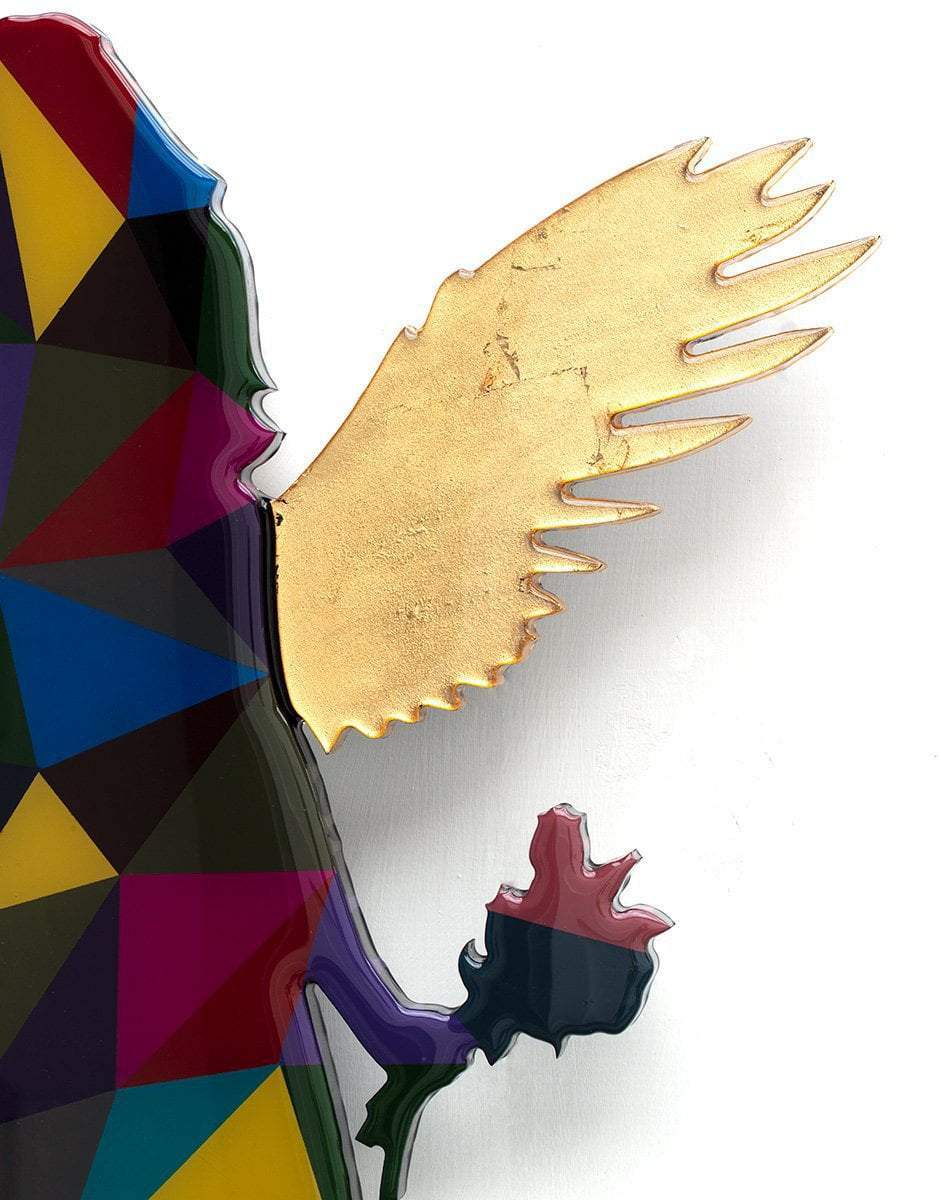 Angel Cake Miniature Gold - Original Wall Sculpture - SOLD by artist Lhouette - Wyecliffe Galleries