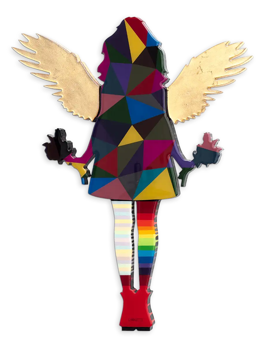 Angel Cake Miniature Gold - Original Wall Sculpture - SOLD by artist Lhouette - Wyecliffe Galleries