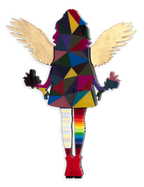 Angel Cake Miniature Gold - Original Wall Sculpture - SOLD by artist Lhouette - Wyecliffe Galleries