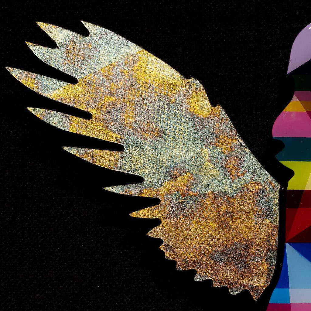 Angel Cake Miniature - Metallic Wings - Original Wall Sculpture - SOLD by artist Lhouette - Wyecliffe Galleries