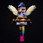 Angel Cake Miniature - Metallic Wings - Original Wall Sculpture - SOLD by artist Lhouette - Wyecliffe Galleries