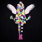 Angel Cake Miniature - Geometric with flowers - Original Wall Sculpture - SOLD by artist Lhouette - Wyecliffe Galleries