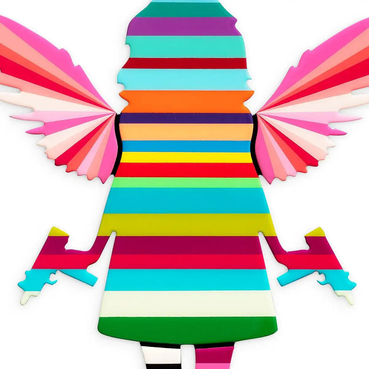 Angel Cake Miniature - Rose Wings Striped - SOLD by artist Lhouette - Wyecliffe Galleries