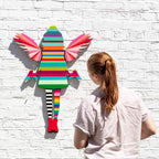 Angel Cake Miniature - Rose Wings Striped - SOLD by artist Lhouette - Wyecliffe Galleries