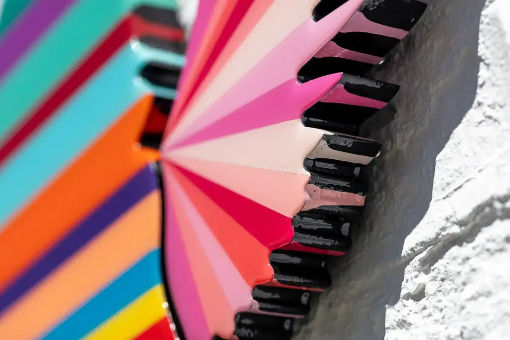 Angel Cake Miniature - Rose Wings Striped - SOLD by artist Lhouette - Wyecliffe Galleries