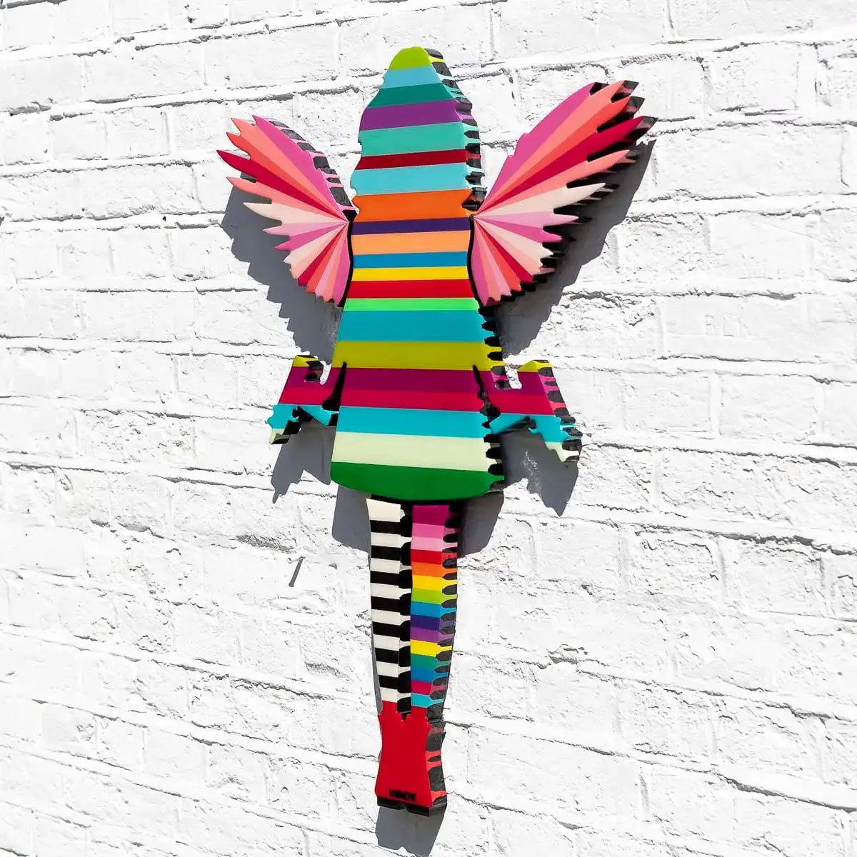 Angel Cake Miniature - Rose Wings Striped - SOLD by artist Lhouette - Wyecliffe Galleries