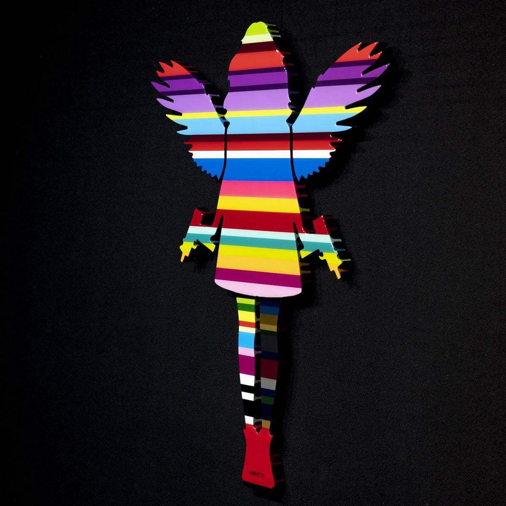 Angel Cake Multicolor Striped - Original Wall Sculpture - SOLD by artist Lhouette - Wyecliffe Galleries