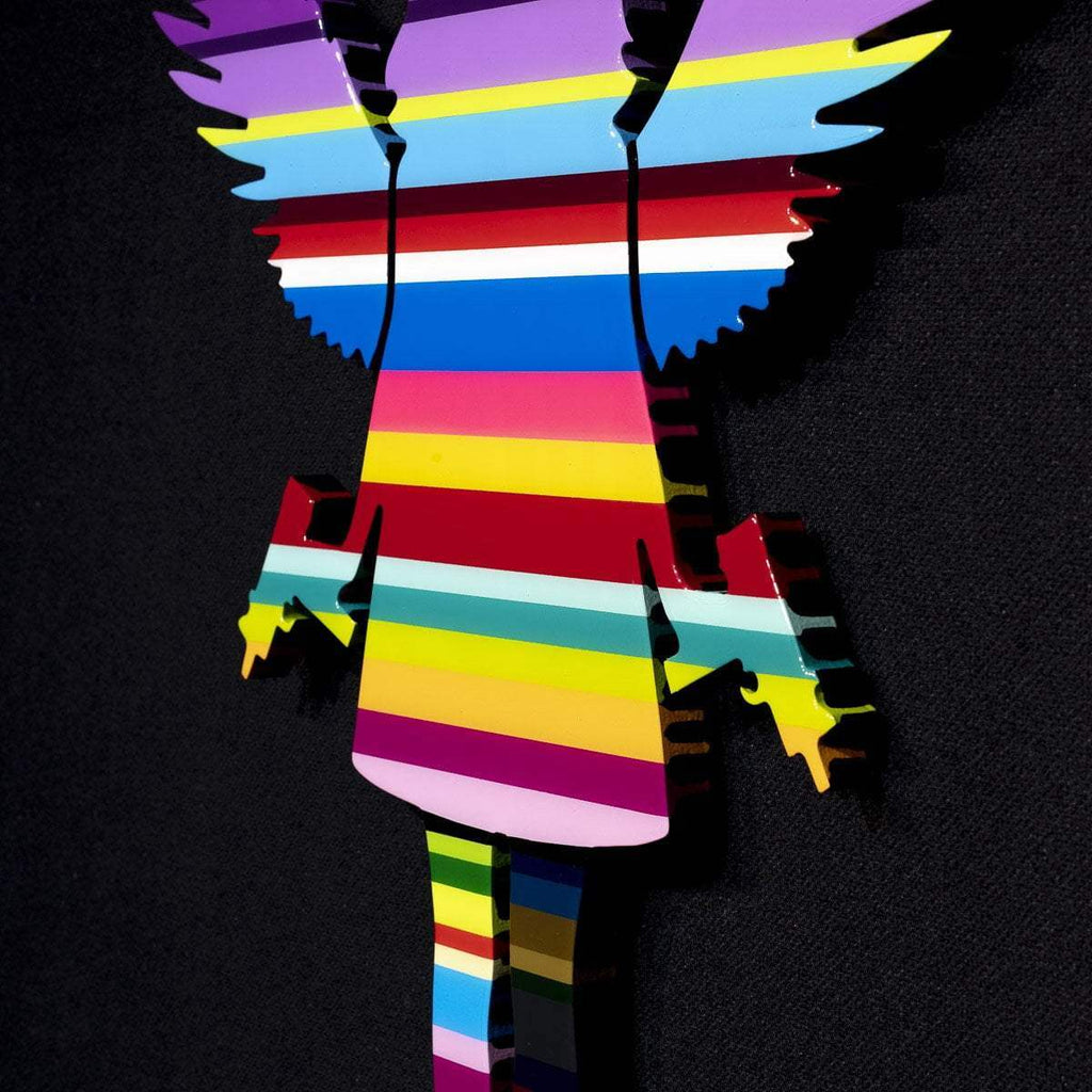 Angel Cake Multicolor Striped - Original Wall Sculpture - SOLD by artist Lhouette - Wyecliffe Galleries