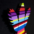 Angel Cake Multicolor Striped - Original Wall Sculpture - SOLD by artist Lhouette - Wyecliffe Galleries