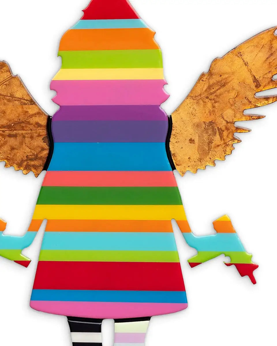 Angel Cake Miniature - Vibrant Stripes - Original - SOLD by artist Lhouette - Wyecliffe Galleries