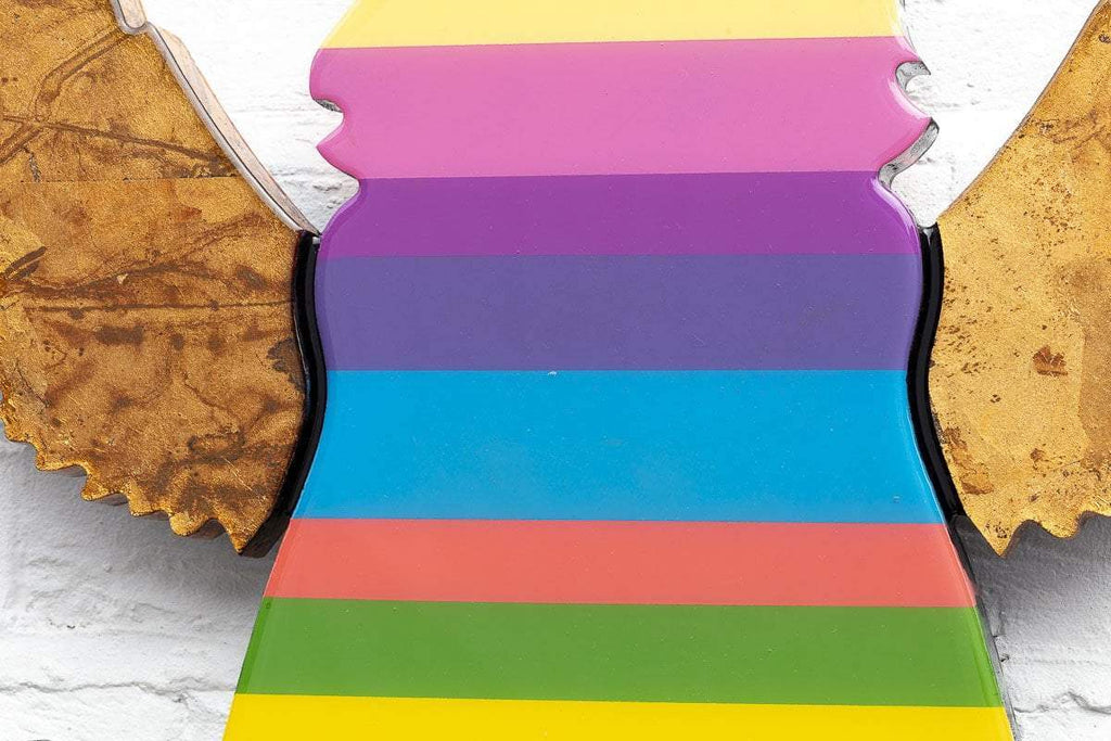 Angel Cake Miniature - Vibrant Stripes - Original - SOLD by artist Lhouette - Wyecliffe Galleries