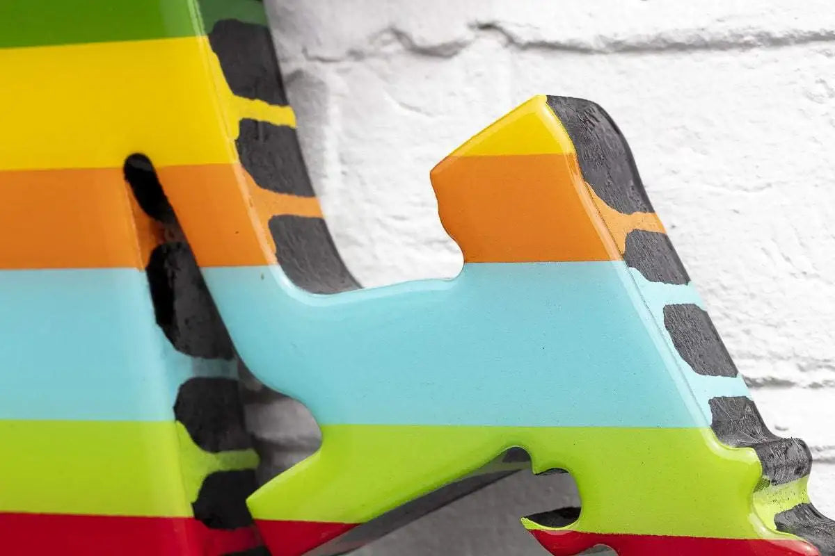 Angel Cake Miniature - Vibrant Stripes - Original - SOLD by artist Lhouette - Wyecliffe Galleries