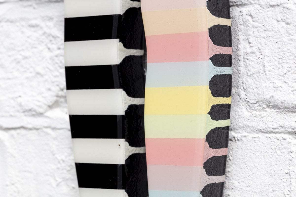 Angel Cake Miniature - Vibrant Stripes - Original - SOLD by artist Lhouette - Wyecliffe Galleries