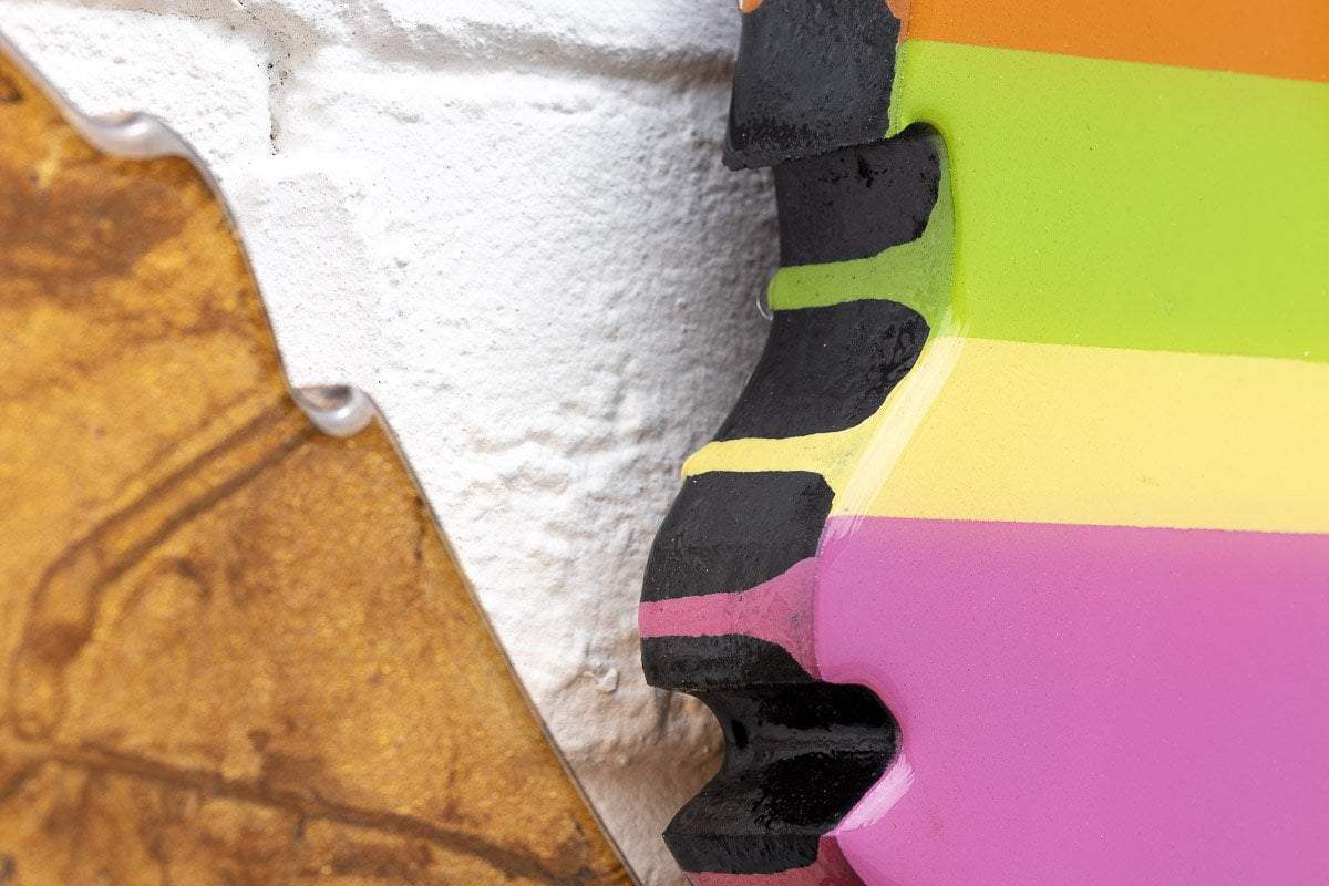 Angel Cake Miniature - Vibrant Stripes - Original - SOLD by artist Lhouette - Wyecliffe Galleries