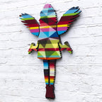 Angel Cake Miniature Wall Sculpture Geometric Rainbow - Original - SOLD by artist Lhouette - Wyecliffe Galleries