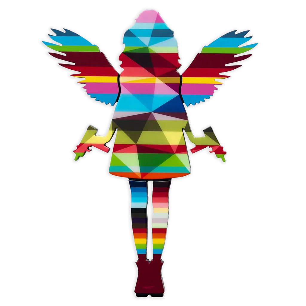 Angel Cake Miniature Wall Sculpture Geometric Rainbow - Original - SOLD by artist Lhouette - Wyecliffe Galleries