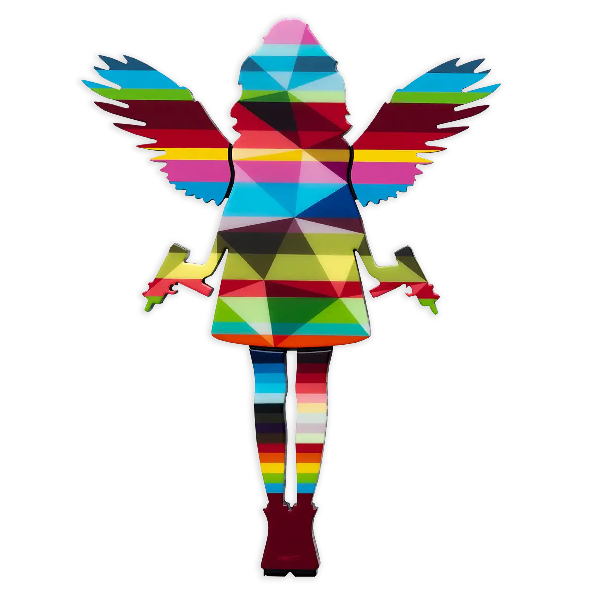 Angel Cake Miniature Wall Sculpture Geometric Rainbow - Original - SOLD by artist Lhouette - Wyecliffe Galleries