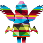 Angel Cake Miniature Wall Sculpture Geometric Rainbow - Original - SOLD by artist Lhouette - Wyecliffe Galleries