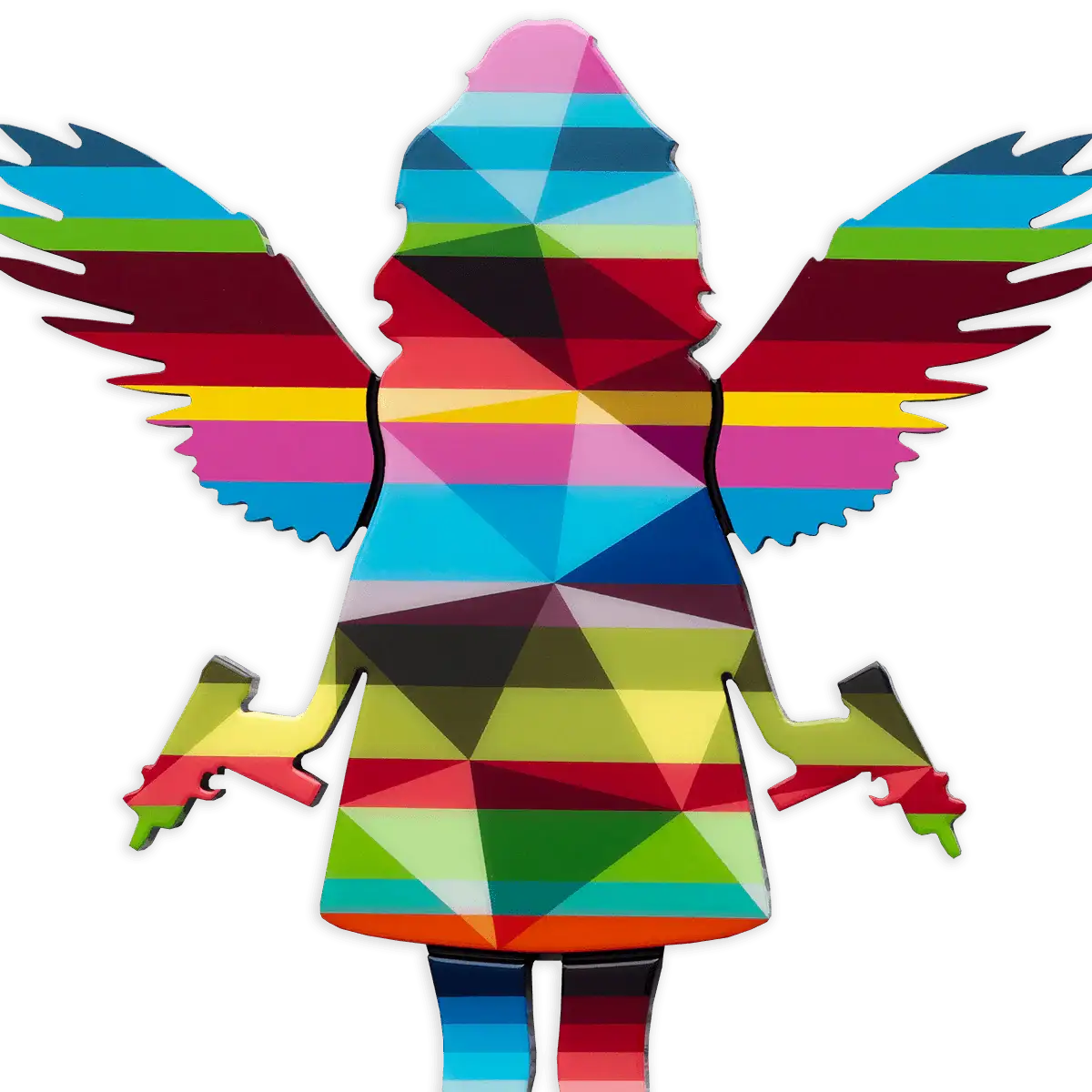 Angel Cake Miniature Wall Sculpture Geometric Rainbow - Original - SOLD by artist Lhouette - Wyecliffe Galleries