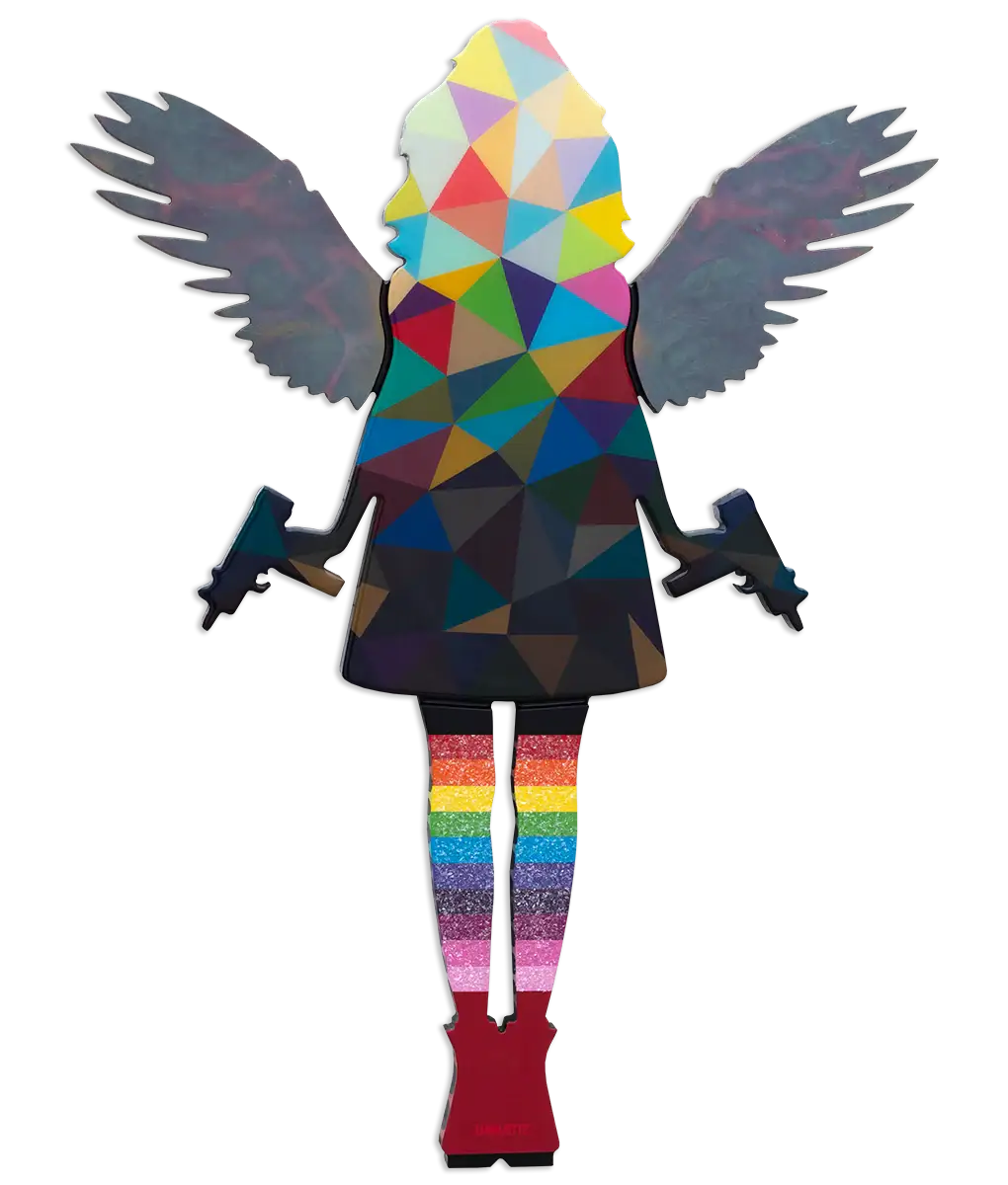 Angel Cake Miniature Wall Sculpture - Geometric Confetti - SOLD by artist Lhouette - Wyecliffe Galleries