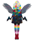 Angel Cake Miniature Wall Sculpture - Geometric Confetti - SOLD by artist Lhouette - Wyecliffe Galleries