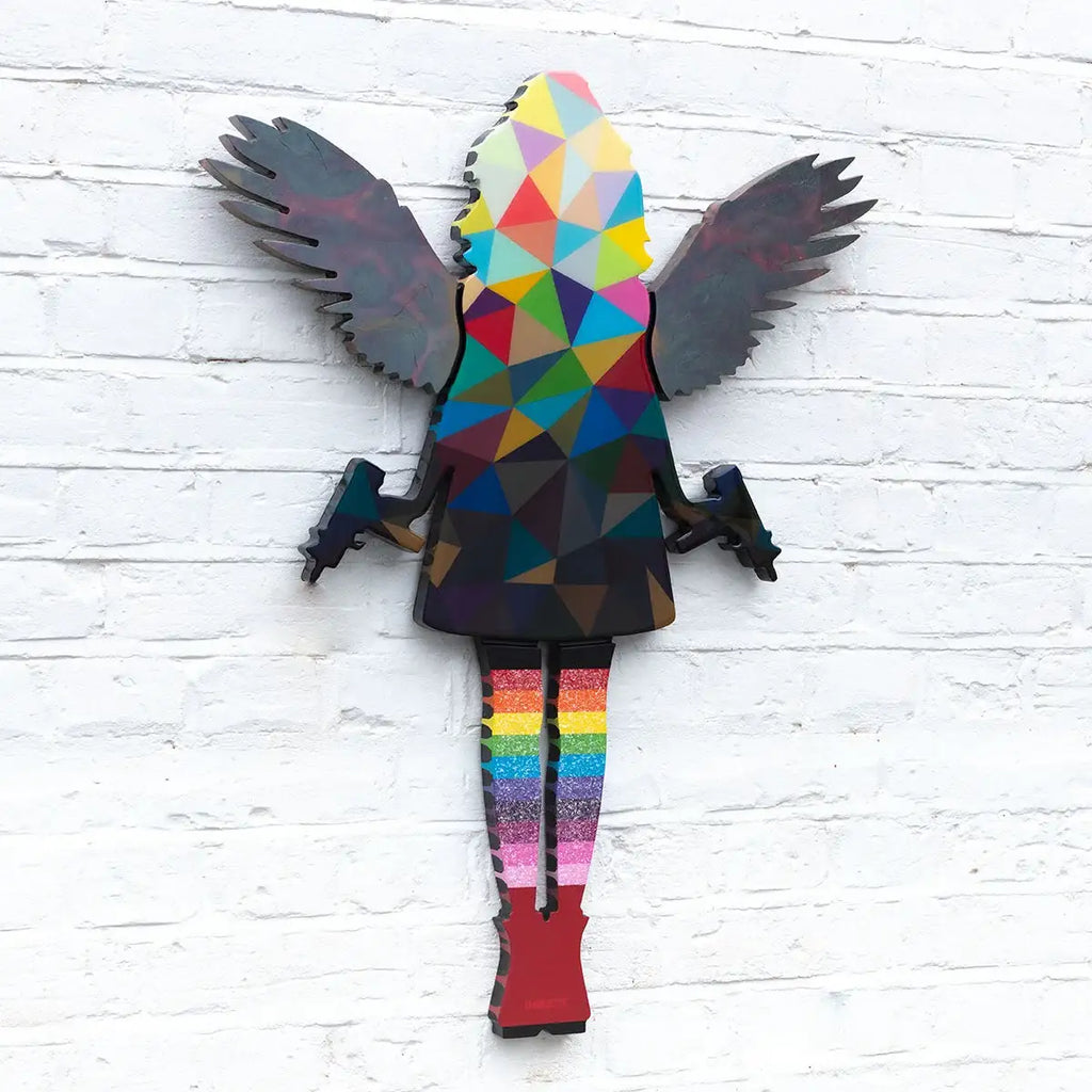 Angel Cake Miniature Wall Sculpture - Geometric Confetti - SOLD by artist Lhouette - Wyecliffe Galleries