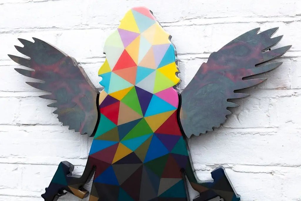 Angel Cake Miniature Wall Sculpture - Geometric Confetti - SOLD by artist Lhouette - Wyecliffe Galleries