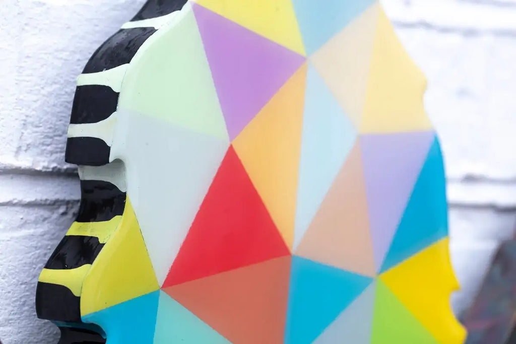 Angel Cake Miniature Wall Sculpture - Geometric Confetti - SOLD by artist Lhouette - Wyecliffe Galleries