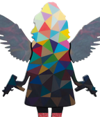 Angel Cake Miniature Wall Sculpture - Geometric Confetti - SOLD by artist Lhouette - Wyecliffe Galleries