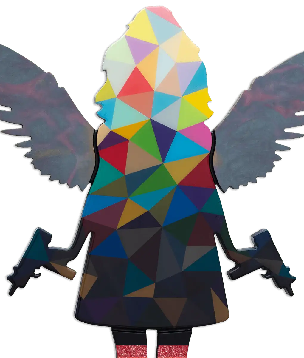 Angel Cake Miniature Wall Sculpture - Geometric Confetti - SOLD by artist Lhouette - Wyecliffe Galleries