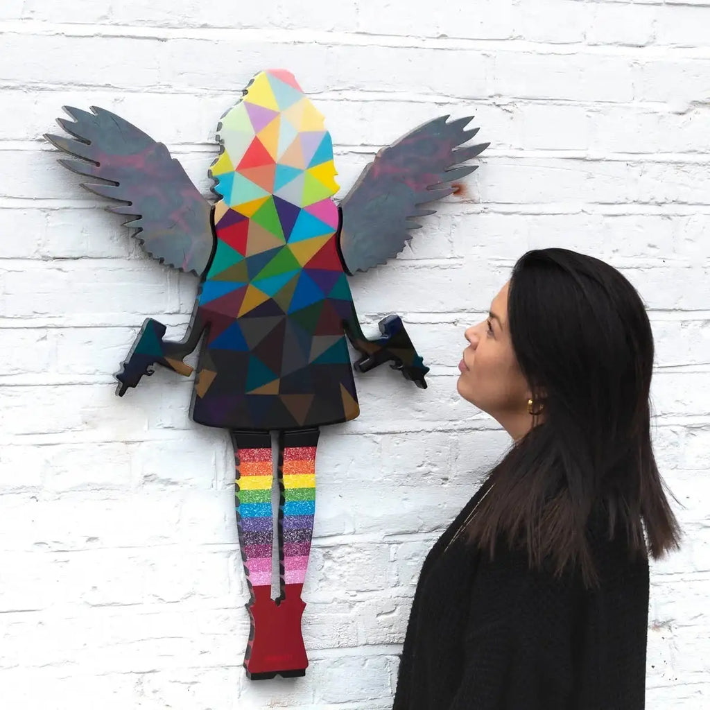 Angel Cake Miniature Wall Sculpture - Geometric Confetti - SOLD by artist Lhouette - Wyecliffe Galleries