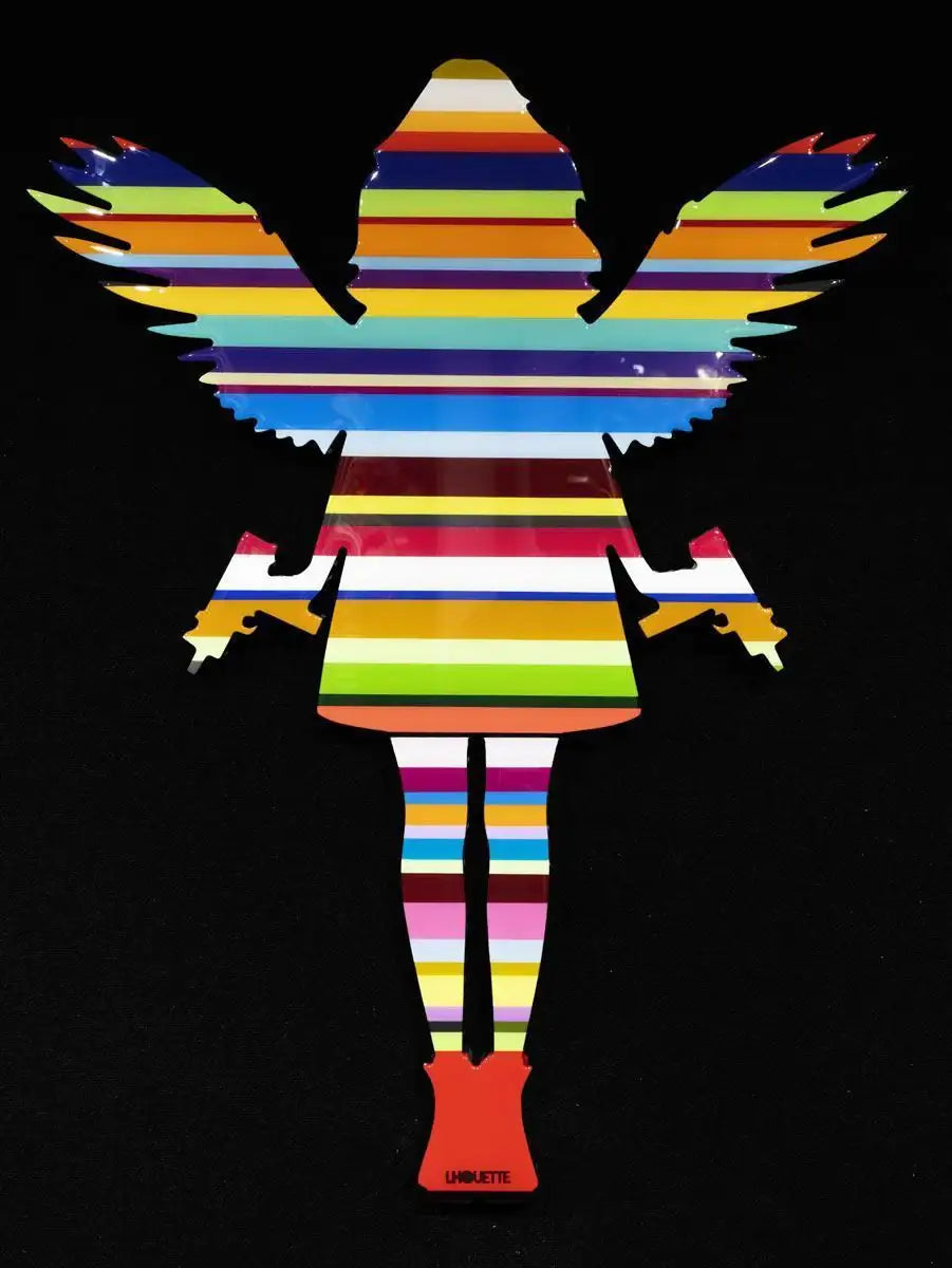 Angel Cake Striped Sculpture - Original - SOLD by artist Lhouette - Wyecliffe Galleries