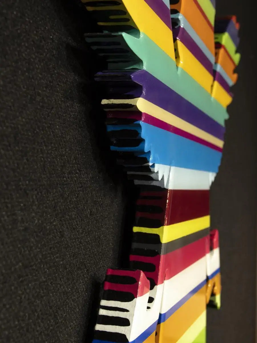 Angel Cake Striped Sculpture - Original - SOLD by artist Lhouette - Wyecliffe Galleries