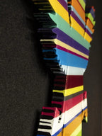 Angel Cake Striped Sculpture - Original - SOLD by artist Lhouette - Wyecliffe Galleries