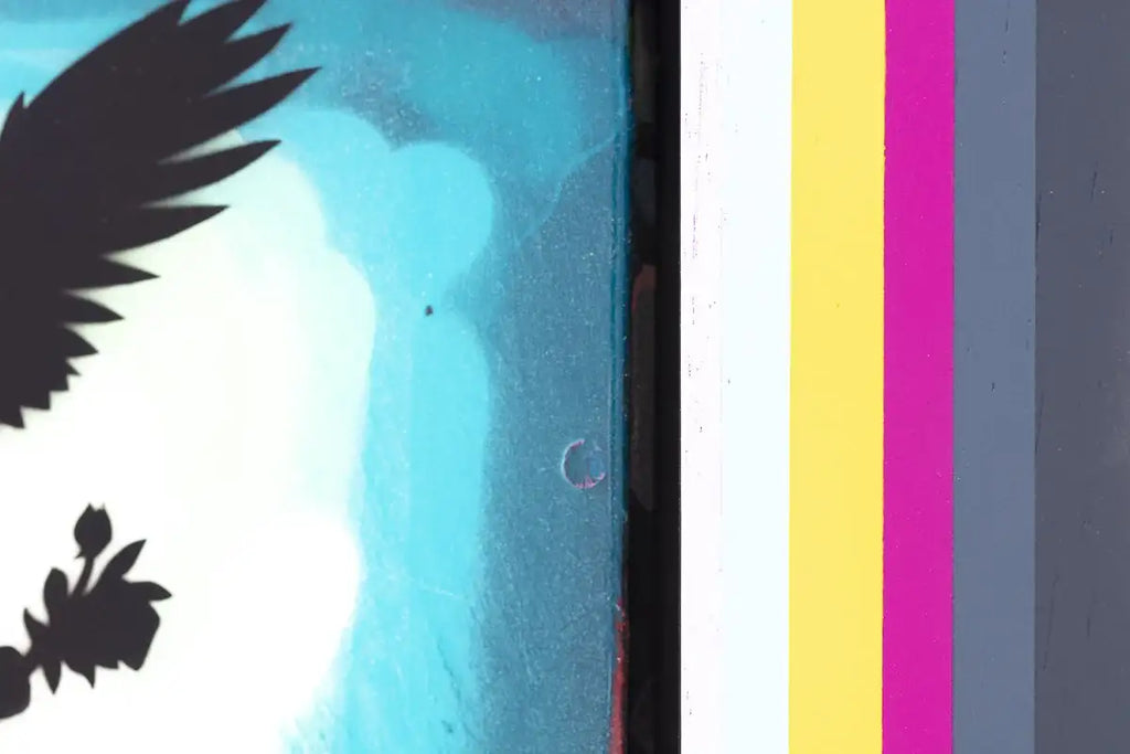 Angel Cake Mixer - Polar Blue with Flowers - Original - SOLD by artist Lhouette - Wyecliffe Galleries