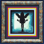 Angel Cake Mixer - Polar Blue with Flowers - Original - SOLD by artist Lhouette - Wyecliffe Galleries