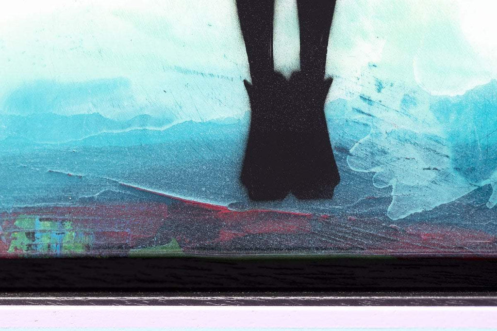 Angel Cake Mixer - Polar Blue with Flowers - Original - SOLD by artist Lhouette - Wyecliffe Galleries