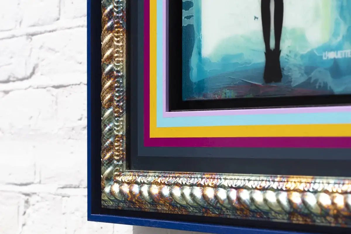 Angel Cake Mixer - Polar Blue with Flowers - Original - SOLD by artist Lhouette - Wyecliffe Galleries