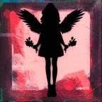 Angel Cake Mixer (Royal Red) - Original - SOLD by artist Lhouette - Wyecliffe Galleries