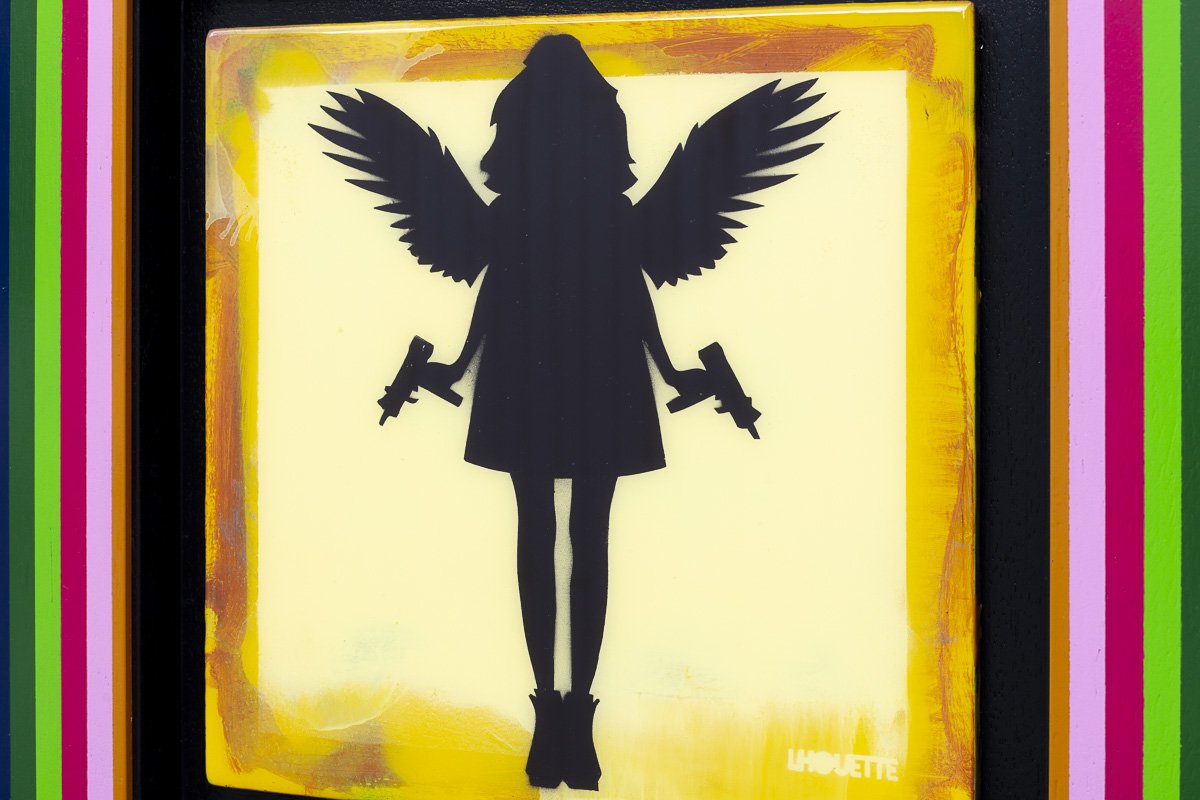 Angel Cake Mixer - Yellow Original Lhouette Framed