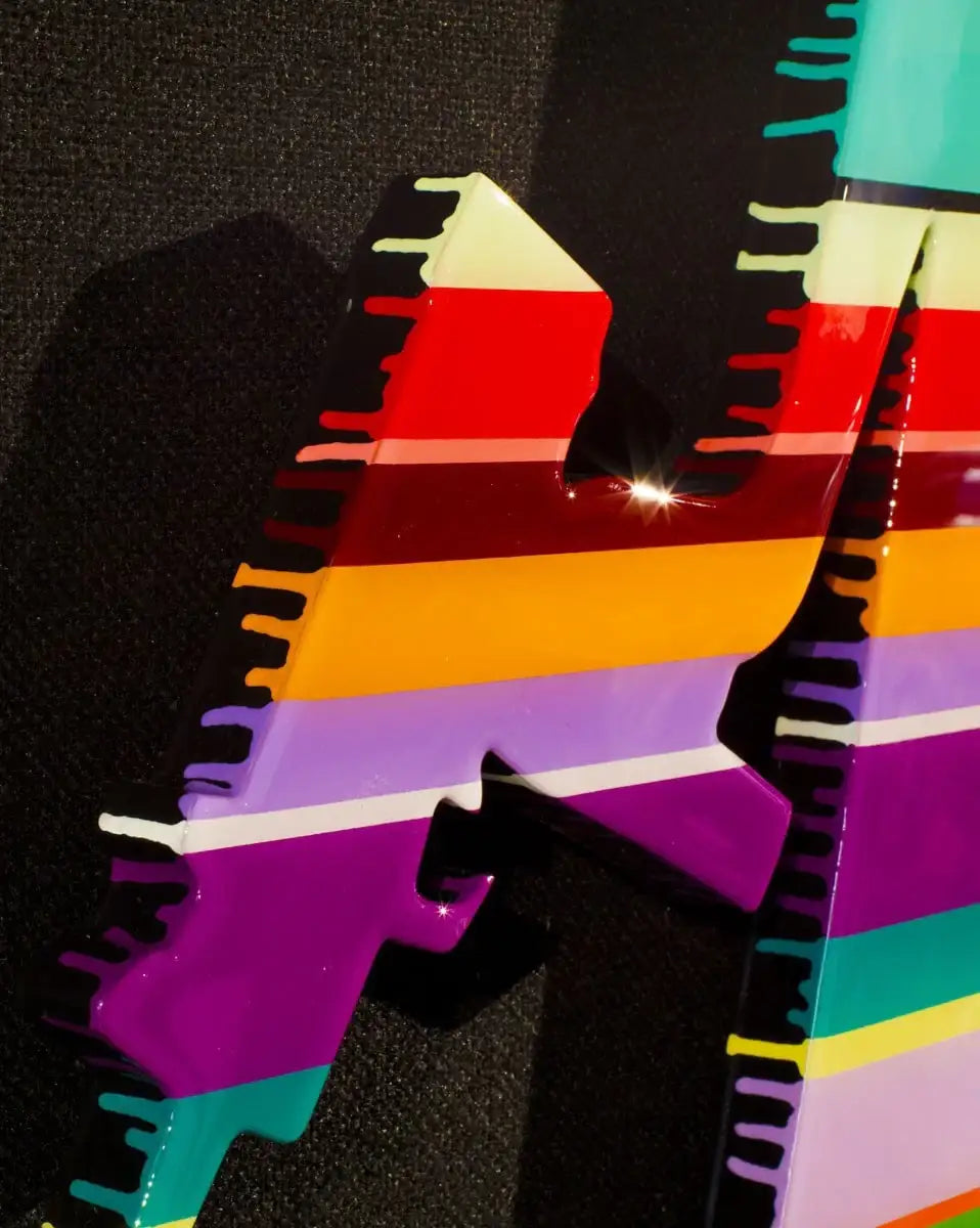 Angel Cake Pop Sculpture Striped (LARGE) - SOLD by artist Lhouette - Wyecliffe Galleries